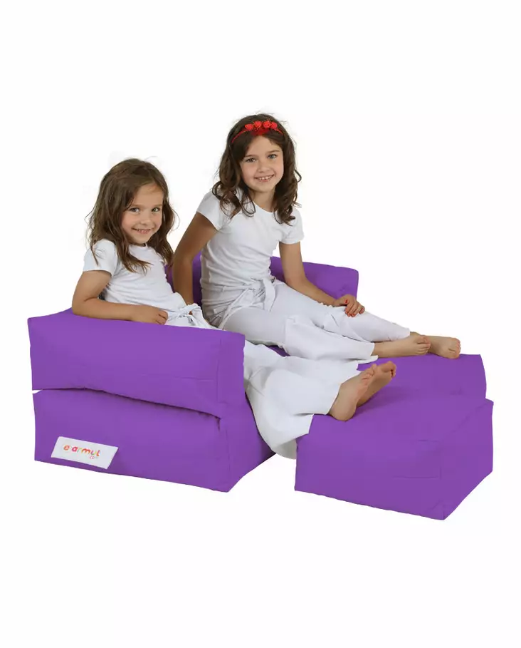 Sittsäck Atelier del Sofa Kids Double Seat Lila Polyester 100x50x40 cm - Saccosäckar - 8683743039890 - 1