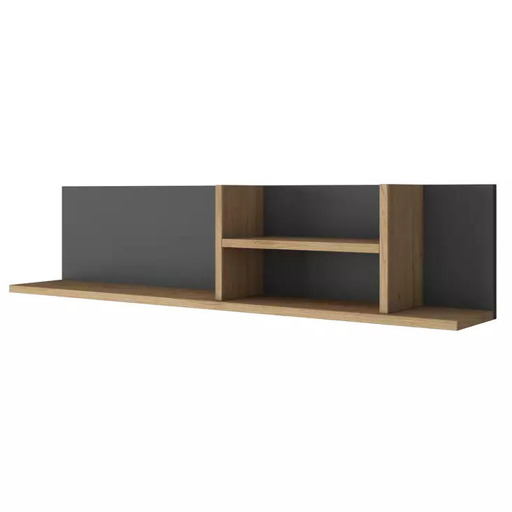 Vägghylla Hanah Home AE103 Valnöt Antracit Spånskiva 120x25x19,8 cm - Vägghyllor - 8683742031550 - 1