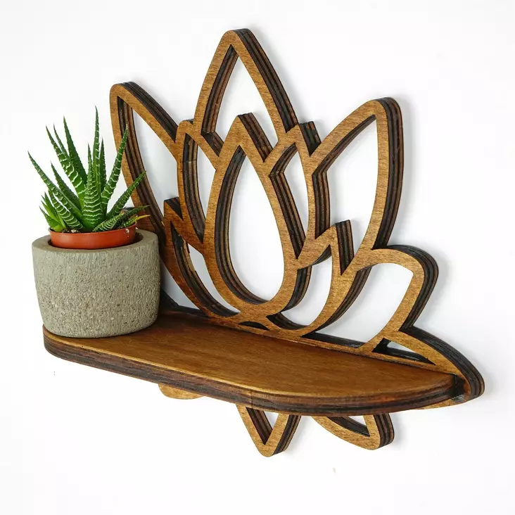 Vägghylla Hanah Home Raf264 Valnöt Plywood 33x26x10 cm - Vägghyllor - 8684282095750 - 1