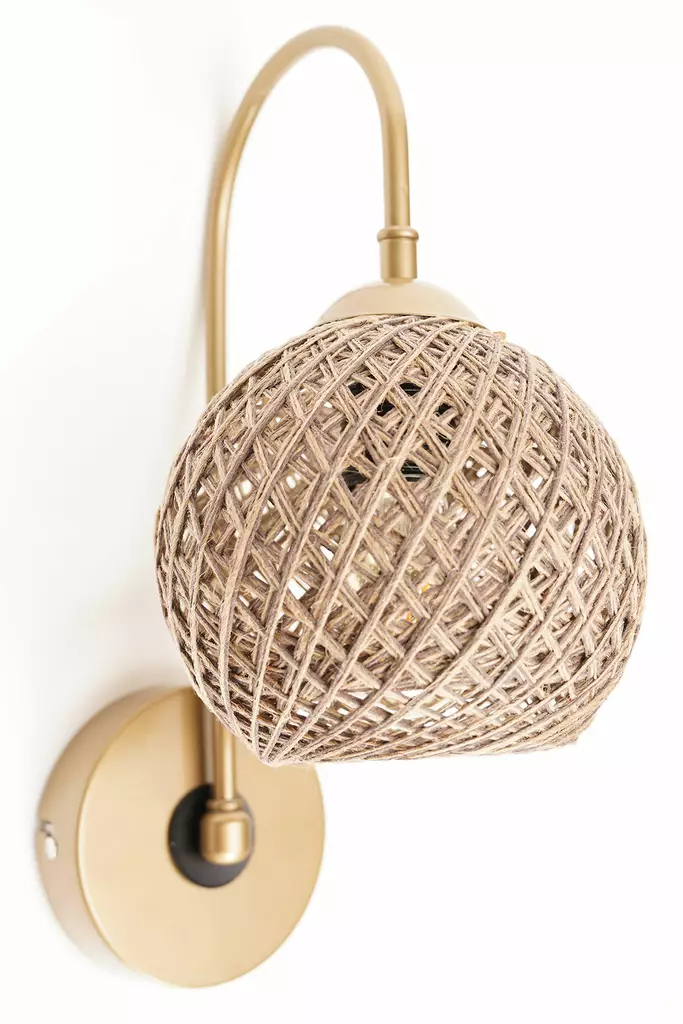 Vägglampa Opviq SP021 Brun Metall Jute 25 x 25 cm - Tak- och vägglampor - 8683342850070 - 1