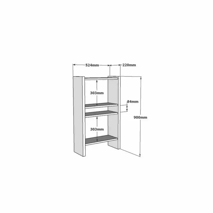 Bokhylla Hanah Home Pera Vit Spånskiva 52,4x90x22 cm - Bokhyllor - 8681875683370 - 1