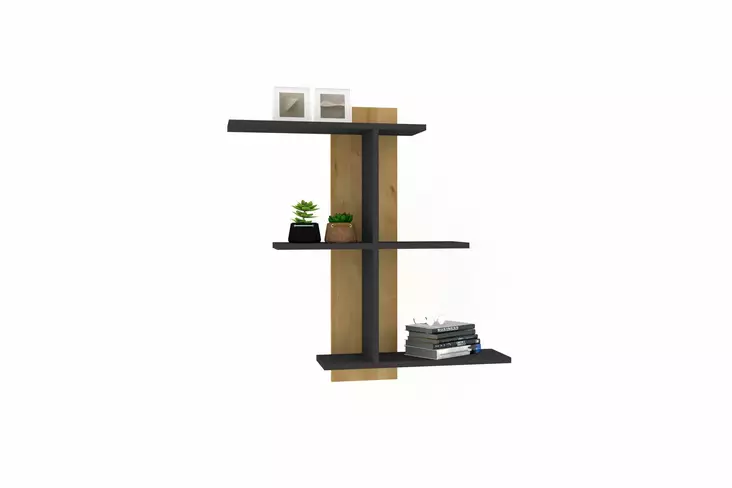 Vägghylla Hanah Home Bahro Safir Antracit Spånskiva 111x90x19,6 cm - Vägghyllor - 8681875458480 - 1