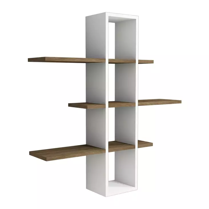 Vägghylla Hanah Home Ardo Valnöt Vit Spånskiva 96x101x19,6 cm - Vägghyllor - 8681875458510 - 1