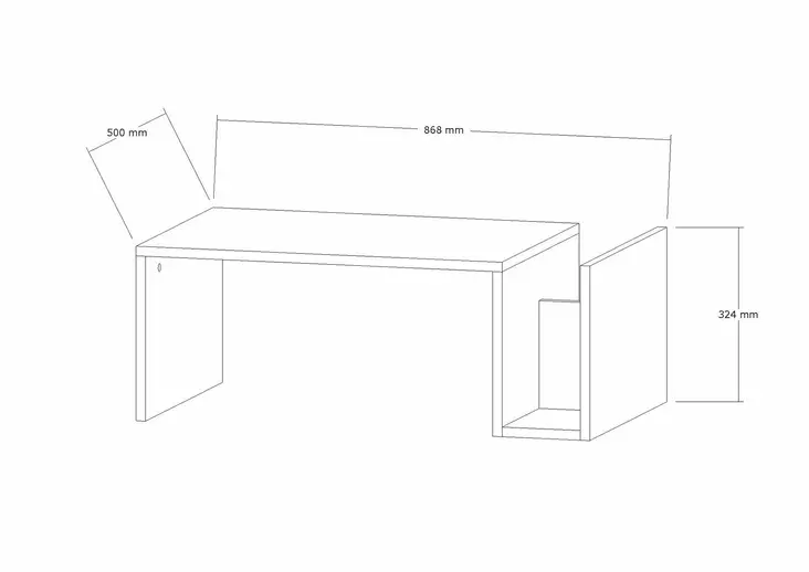 Soffbord Hanah Home Memo Travertine Spånskiva 86,8x32,4x50 cm - Soffbord - 8684283030910 - 1