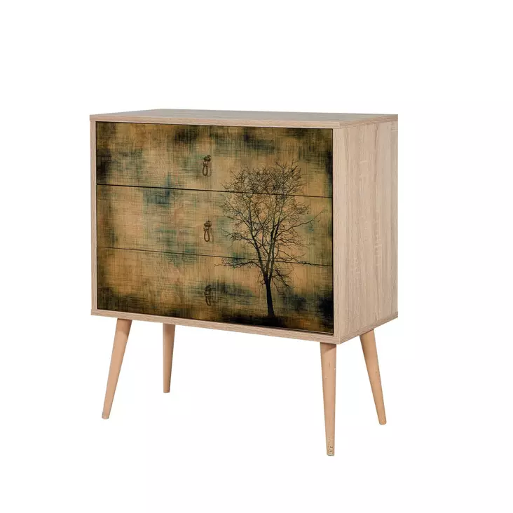 Byrå Hanah Home Trio Sonoma Ek Spånskiva 80x90x40 cm - Byråer och skåp - 8681875341010 - 1
