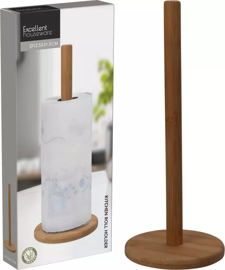 Hushållspappershållare bambu - Dagliga köksartiklar - 8721037100380 - 1