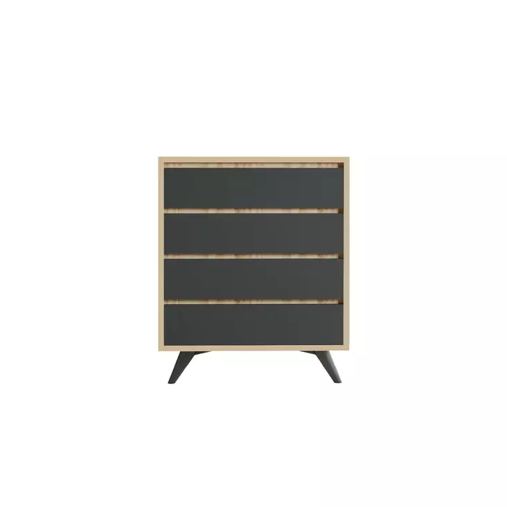 Byrå Hanah Home Suvera Ek Antracit Spånskiva 70x86x40 cm - Byråer och skåp - 8683743190270 - 1