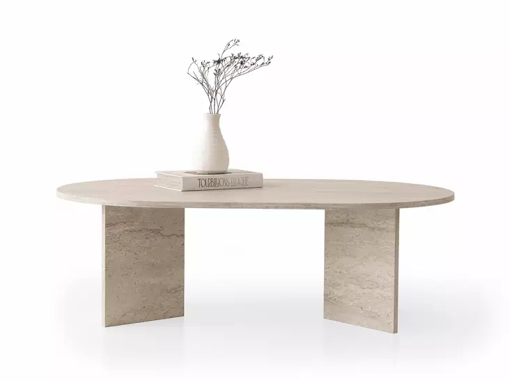 Soffbord Hanah Home Oscar Travertin Spånskiva 128x42x80 cm - Soffbord - 8684283747290 - 1