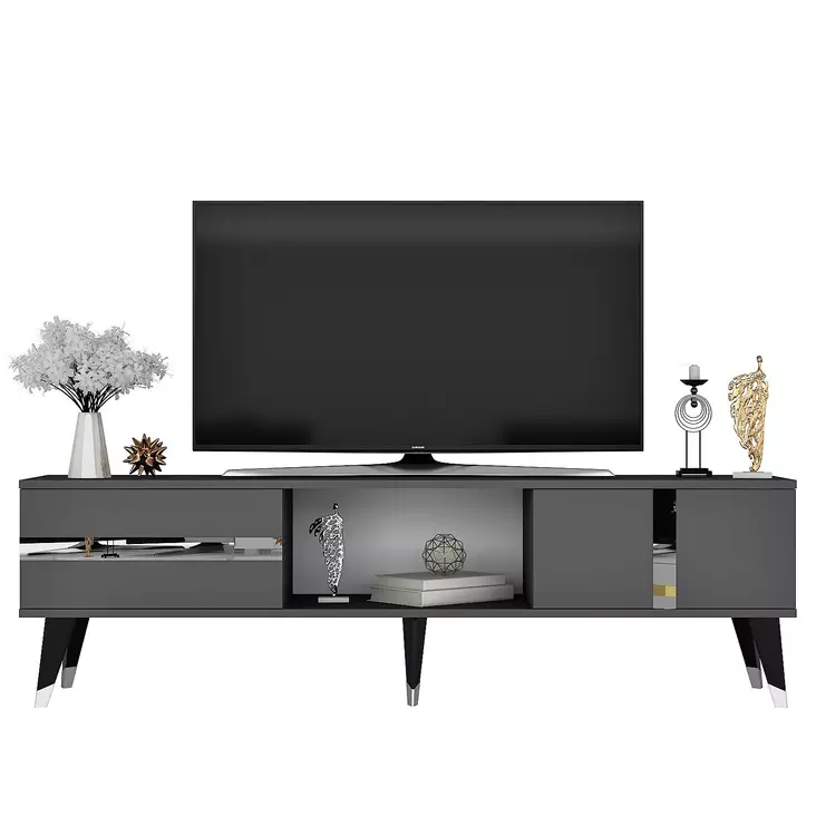TV-bänk Hanah Home Vania Antracit Silver Spånskiva 150x29,6x50 cm - TV-bänkar - 8683742035060 - 1