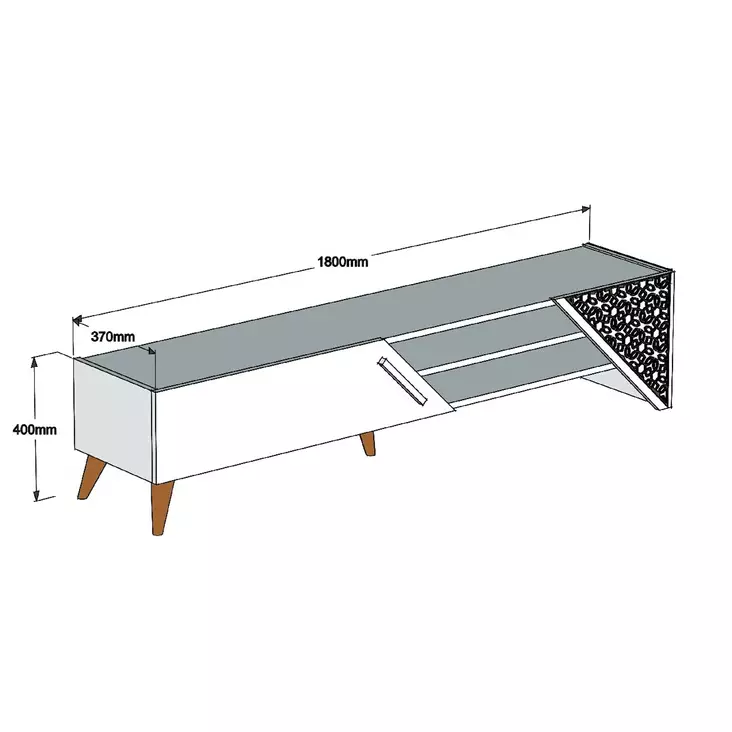 TV-bänk Hanah Home Beril 2 Valnöt Spånskiva 180x37x40 cm - TV-bänkar - 8684282190950 - 1
