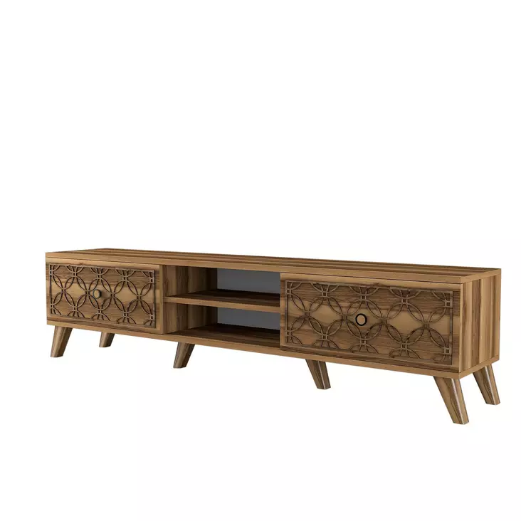 TV-bänk Hanah Home Walnut Valnöt Spånskiva 180x44x35 cm - TV-bänkar - 8681875184310 - 1