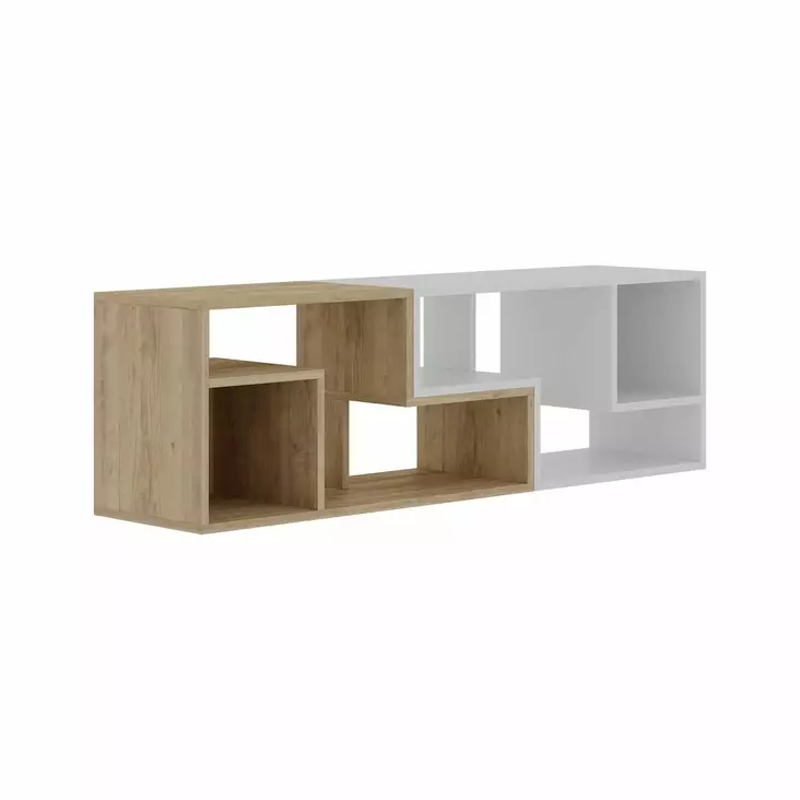 TV-bänk Hanah Home Glis Safir Ek Vit Spånskiva 145x44,8x35 cm - TV-bänkar - 8684283503100 - 1