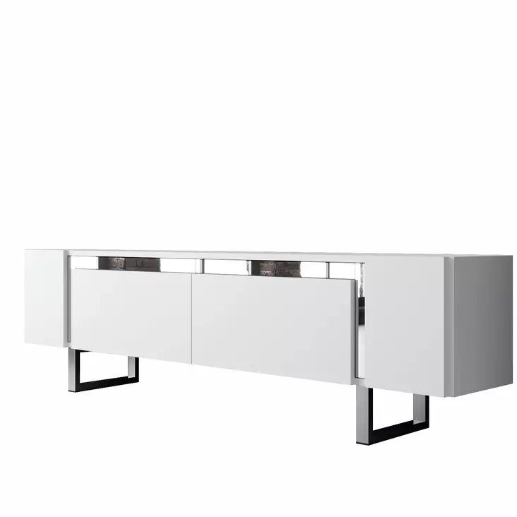 TV-bänk Hanah Home Yildiz Vit Silver Spånskiva 180x50x30 cm - TV-bänkar - 8684283557240 - 1