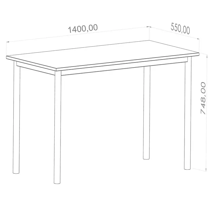 Skrivbord Hanah Home Viva Ek Spånskiva 140x78x55 cm - Skrivbord - 8684282573920 - 1