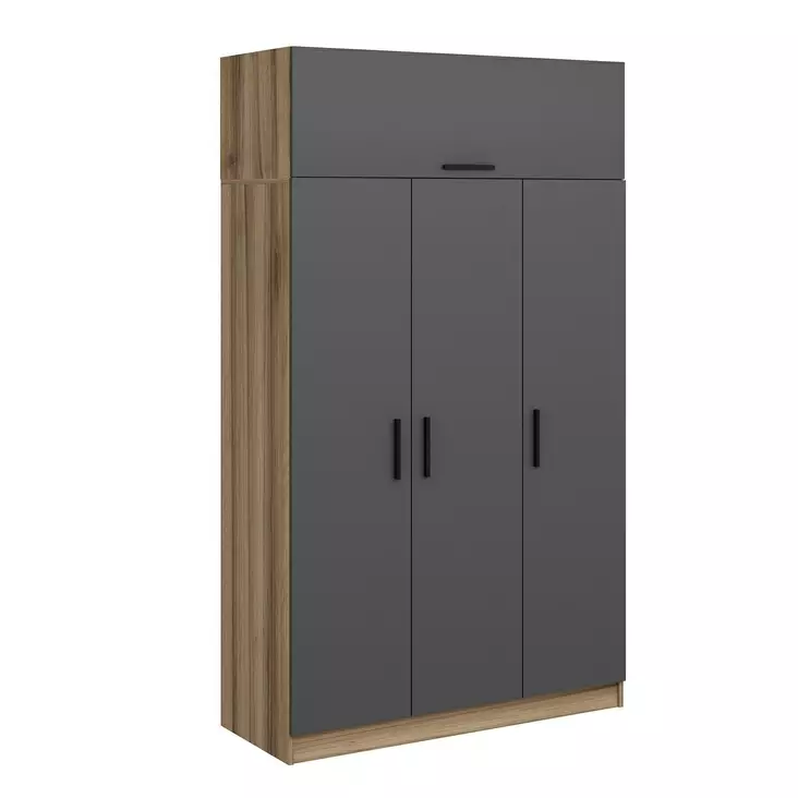 Garderob Hanah Home Minar 235 Antracit Spånskiva 135x235x52 cm - Garderober - 8683742559450 - 1