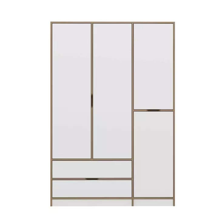 Garderob Hanah Home Elina Vit Spånskiva 140x208x52 cm - Garderober - 8684282701590 - 1