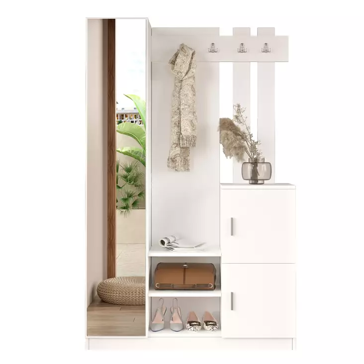Hallmöbel Hanah Home Dd7 White Spånskiva 113,6x180x35 cm - Hallskåp - 8683742125860 - 1