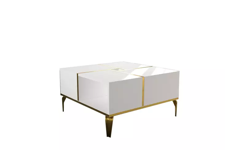 Soffbord Hanah Home Nirvana Vit Guld Spånskiva 71,8x43,8x71,8 cm - Soffbord - 8684282835530 - 1