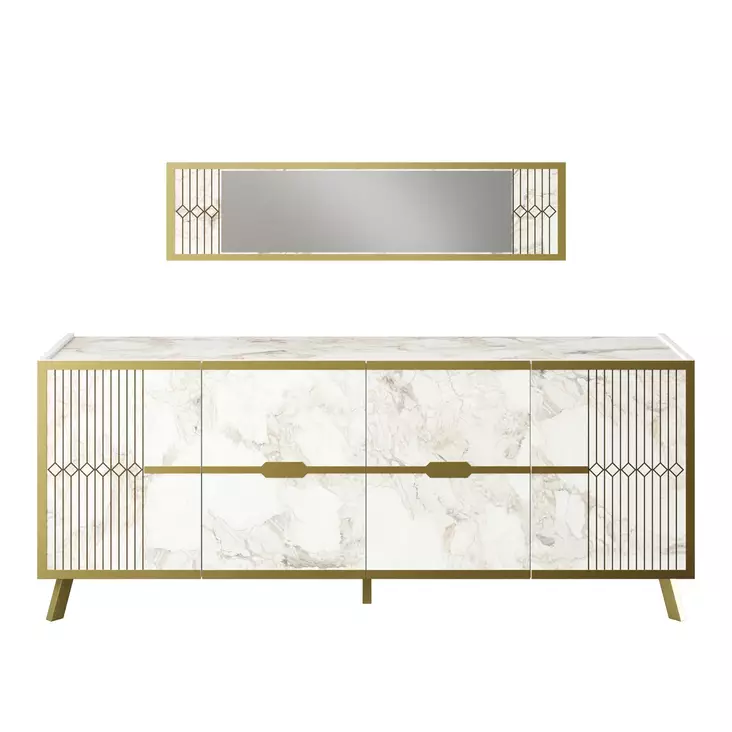 Konsolbord Hanah Home Frida Vit Spånskiva 180x72x46 cm - Byråer och skåp - 8682870664760 - 1