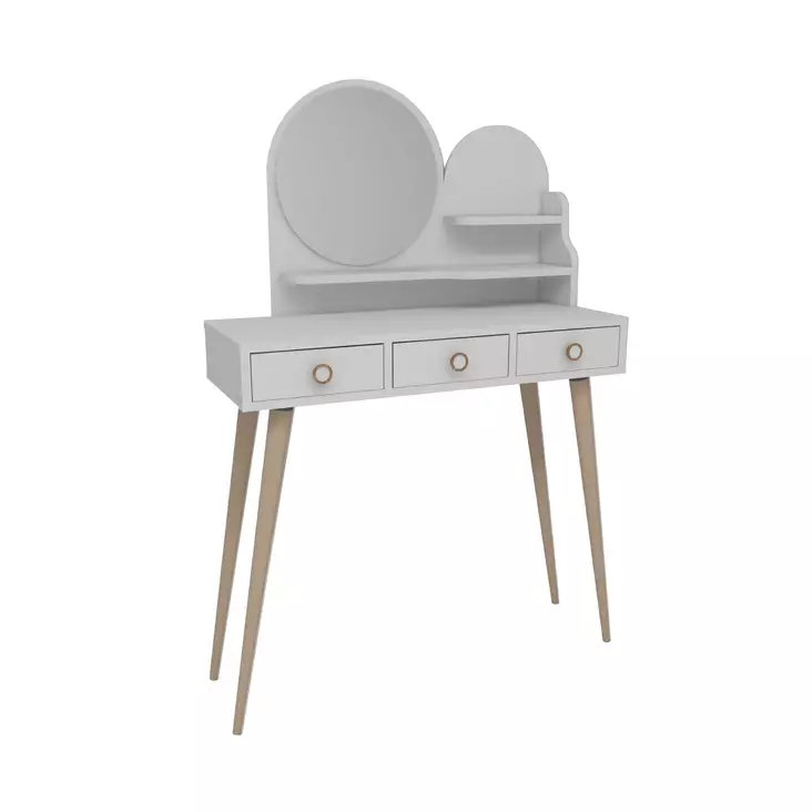Sminkbord Hanah Home Ruges Vit Spånskiva 130,8x74x35 cm - Toalettbord - 8683743972760 - 1