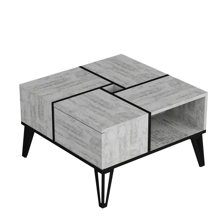 Soffbord Hanah Home Nirvana Crystal Vit Svart Spånskiva 71,8x43,8x71,8 cm - Soffbord - 8683743945320 - 1