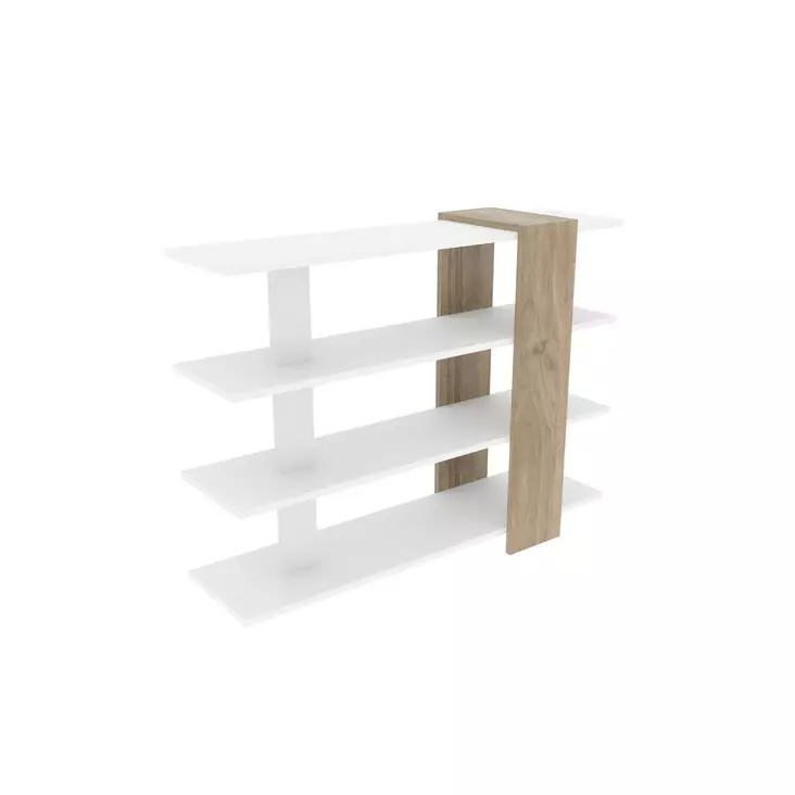 Bokhylla Hanah Home Nur Vit Valnöt Spånskiva 120x90x30 cm - Bokhyllor - 8681181980330 - 1