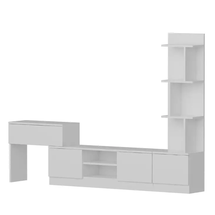 TV-bänk Hanah Home White Vit Spånskiva 120x38x29,5 cm - TV-bänkar - 8681181979990 - 1