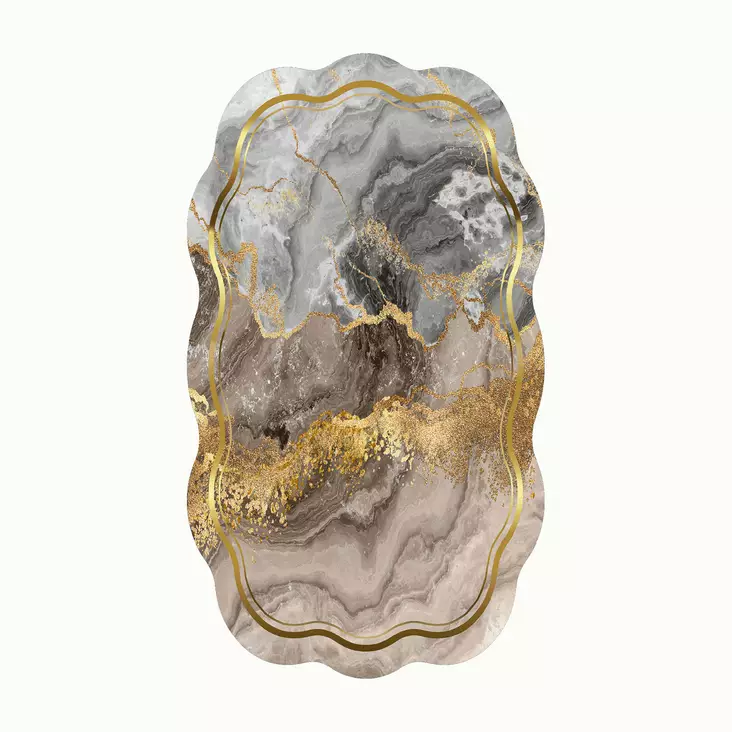 Gångmatta Conceptum Aln600184Bj02 Mink Grå Guld Polyester 80x150 cm - Små mattor och gångmattor - 8683342006040 - 1