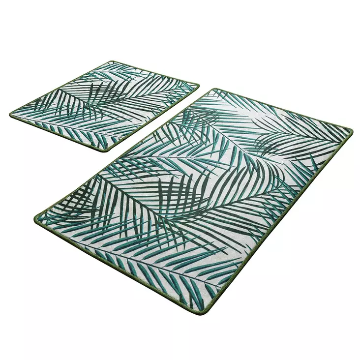 Badrumsmatta Set Mijölnir Flerfärgad 100% Polyester Antibakteriell Halkfri 50x60 cm & 60x100 cm - Badrumsmattor och våtrumsmattor - 8681875588590 - 1
