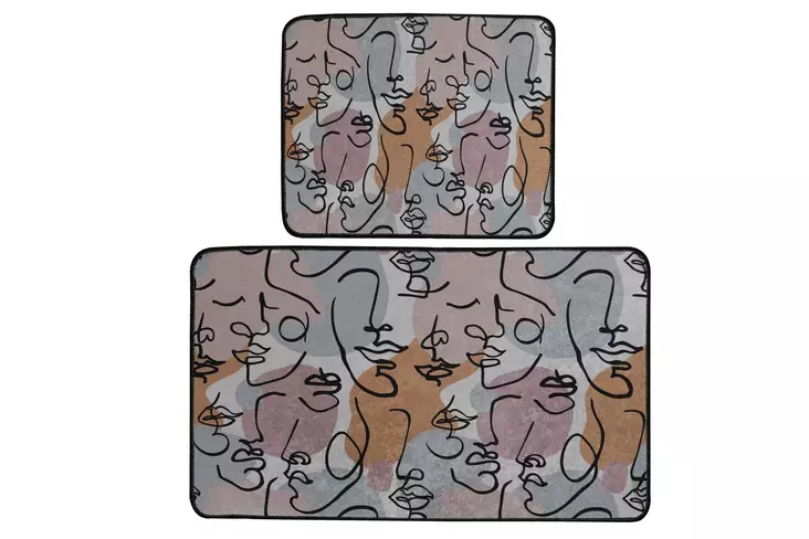 Badrumsmatta Set Mijölnir Flerfärgad 100% Polyester Digitaltryck Halkfri 50x60 cm & 60x100 cm - Badrumsmattor och våtrumsmattor - 8683743317080 - 1