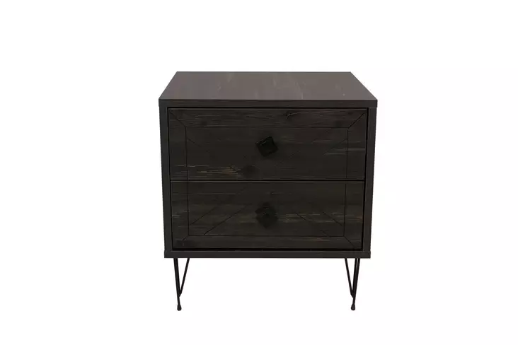 Sängbord Hanah Home Luna Mörkbrun Spånskiva 50x55x40 cm - Nattduksbord - 8683342427630 - 1