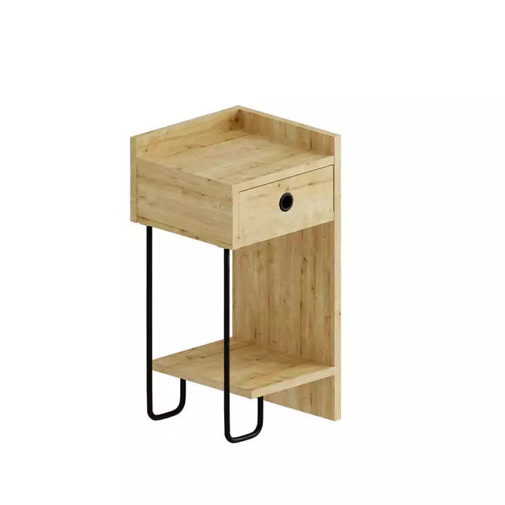 Sängbord Hanah Home Sirius Right Ek Spånskiva 32x61x30 cm - Nattduksbord - 8683743798100 - 1
