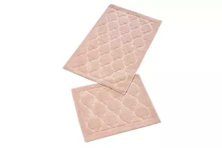 Badrumsmatta Set Mijölnir Puderrosa Halkfri Antibakteriell 100% Bomull 50x60 cm & 60x100 cm - Badrumsmattor och våtrumsmattor - 8681875010381 - 1