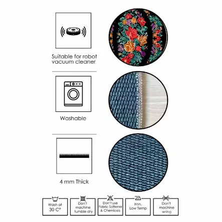 Matta Conceptum Wooson?l084 Röd Orange Grön Svart Bomull 80x150 cm - Små mattor och gångmattor - 8683742636601 - 1