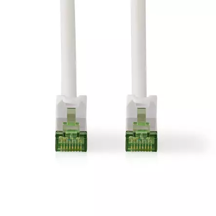 CAT7 nätverkskabel | S/FTP | RJ45 hane | RJ45 hane | 10.0 m | Snagless | Rund | LSZH | Vit | Kuvert - Dator och nätverk - 5412810349111 - 10