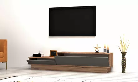 TV-bänk Hanah Home As?r Furu Antracit Spånskiva 160x35x35 cm - TV-bänkar - 8682870286481 - 2
