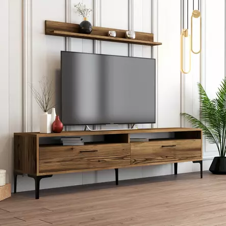 TV-bänk Hanah Home Istanbul Valnöt Spånskiva 180x47x35 cm - TV-bänkar - 8683342718981 - 2
