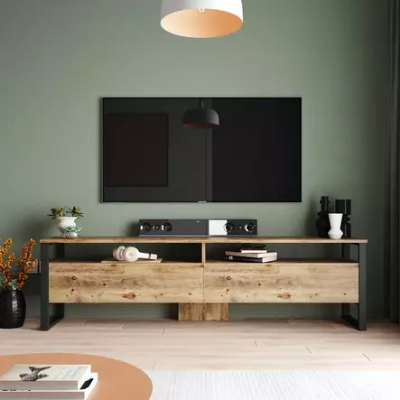 TV-bänk Hanah Home Ml19A Furu Spånskiva 180x56x35,5 cm - TV-bänkar - 8683342889421 - 2