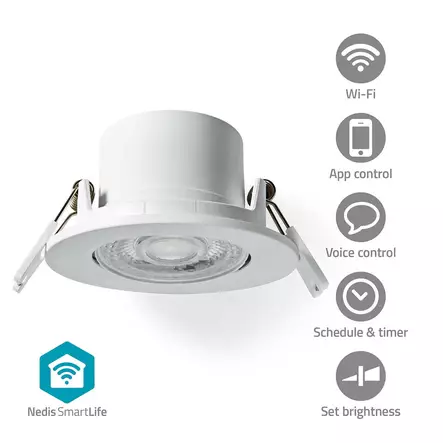 SmartLife Taklampa | Varm till cool vit | Rund | Diameter: 52 mm | 360 lm | 2700 - 6500 K | IP20 | Energiklass: F | Android / IOS - Ljuskällor - 5412810419401 - 1