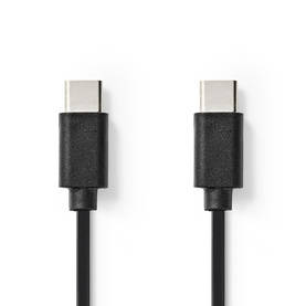 USB-kabel | USB 2.0 | USB-C Hane | USB-C Hane | 60 W | 480 Mbps | Nickelplaterad | 1.00 m | Rund | PVC | Svart | Låda - Dator och nätverk - 5412810288991 - 2