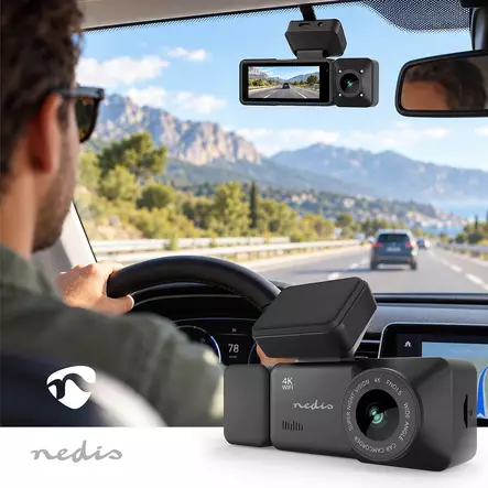 Dash Cam | 4K@30fps | 4 MPixel | 3.16 " | Wi-Fi | LCD skärm | Två kameror | Kabinutsikt kamera | GPS | Parkeringssensor | Rörelsedetektering | Nattseende | Svart - Bilkameror - 5412810478811 - 5