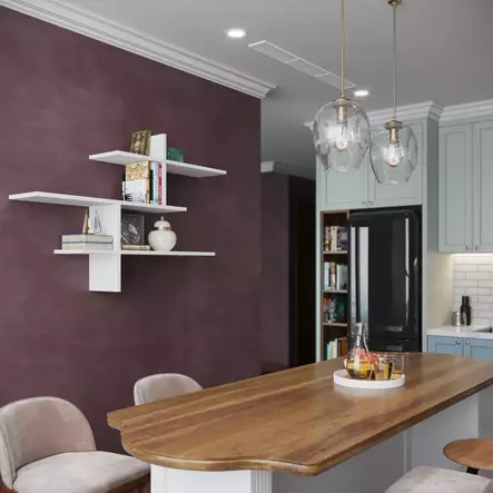 Vägghylla, vit, 123 cm x 80,5 cm x 22 cm, hållbar, stilren - Hylla och klädhängare - 8683743798551 - 1