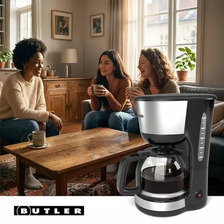 Kaffebryggare | 1,25 l | 1000 W | 10 koppar | Varmhållningsfunktion | Automatisk avstängning | Svart / rostfritt stål - Kaffebryggare och vattenkokare - 8711902080091 - 5