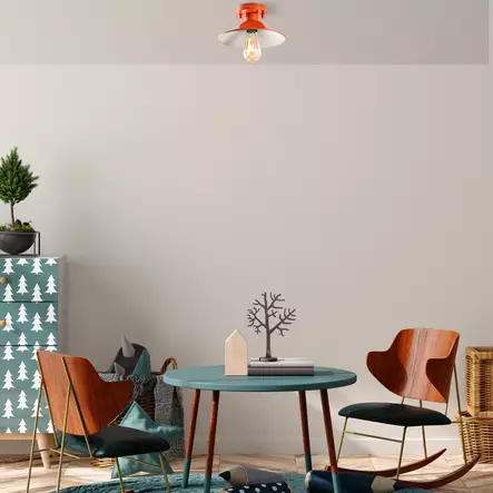 Taklampa Opviq Kon?ks?vama Orange Metall 24 x 24 cm - Tak- och vägglampor - 8684283783151 - 2