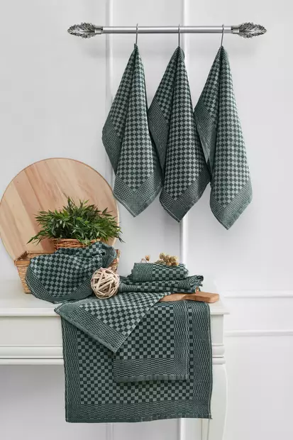 Kökshandduksset (10 stycken), grönt, 40 x 60 cm, mjukt, hållbart - Kökstextilier - 8683742885481 - 2