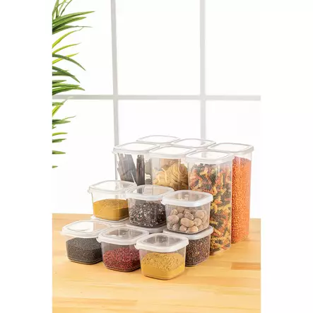 Förvaringslåda Set Hermia Vit Plast 15 Delar - Matlådor och matförvaringsbehållare - 8683742869221 - 2