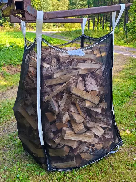Vedsäck 1000 kg Nätväv - UV-skyddad 1,2 m³ (Svart) - Vedklyvar - 6438168121321 - 1
