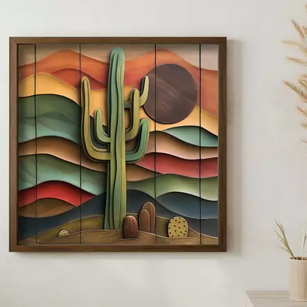 Dekorativ inramad MDF-målning, flerfärgad, 50 x 50 x 3,5 cm, hållbar, elegant, unik - Tavlor och ramar - 8684282615941 - 2