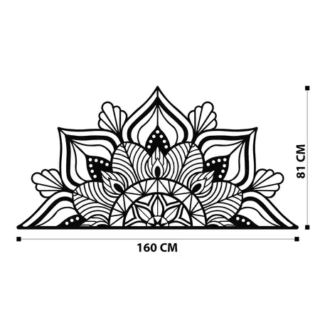 Väggdekor Metall Wallity Berceste Svart Metall 160x81 cm - Dekorationer, prydnadsföremål - 8682870853911 - 1