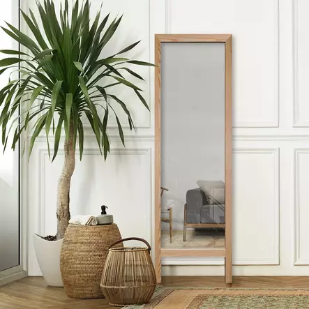 Golvspegel, naturvit, 45 x 145 cm, hållbar, mångsidig - Speglar - 8684282295631 - 2